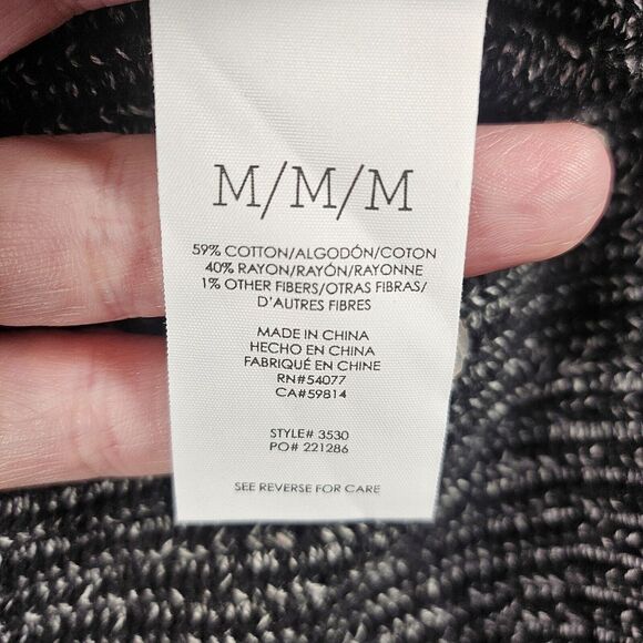 Cabi Cloak Cardigan Womens M Duster Knit Black Gray Open Front Sweater Lagenlook - Picture 4 of 9